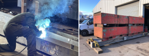 Before and after welding troughs