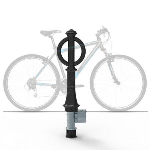 Bike lock with bike faded in the background