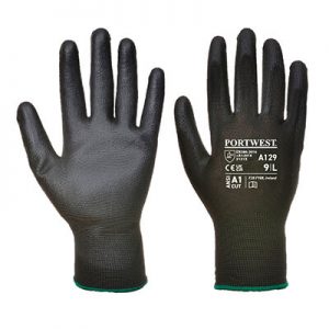 black rubber gloves